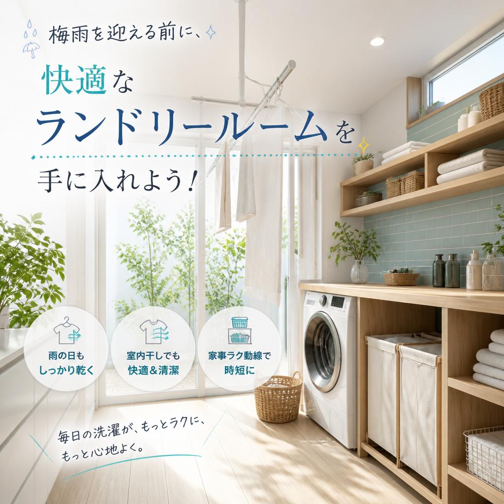 梅雨を迎える前に、快適なランドリールームを手に入れよう！