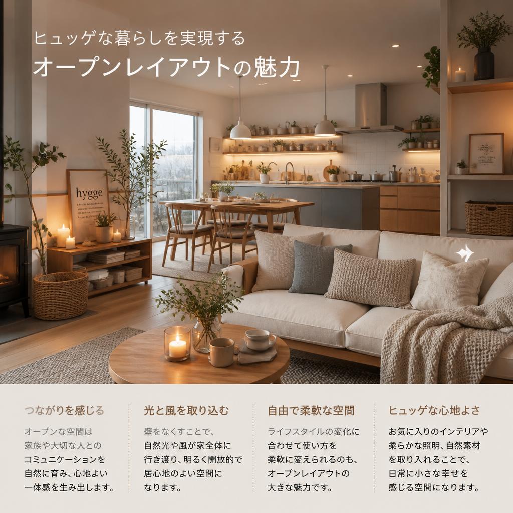ヒュッゲな暮らしを実現するオープンレイアウトの魅力