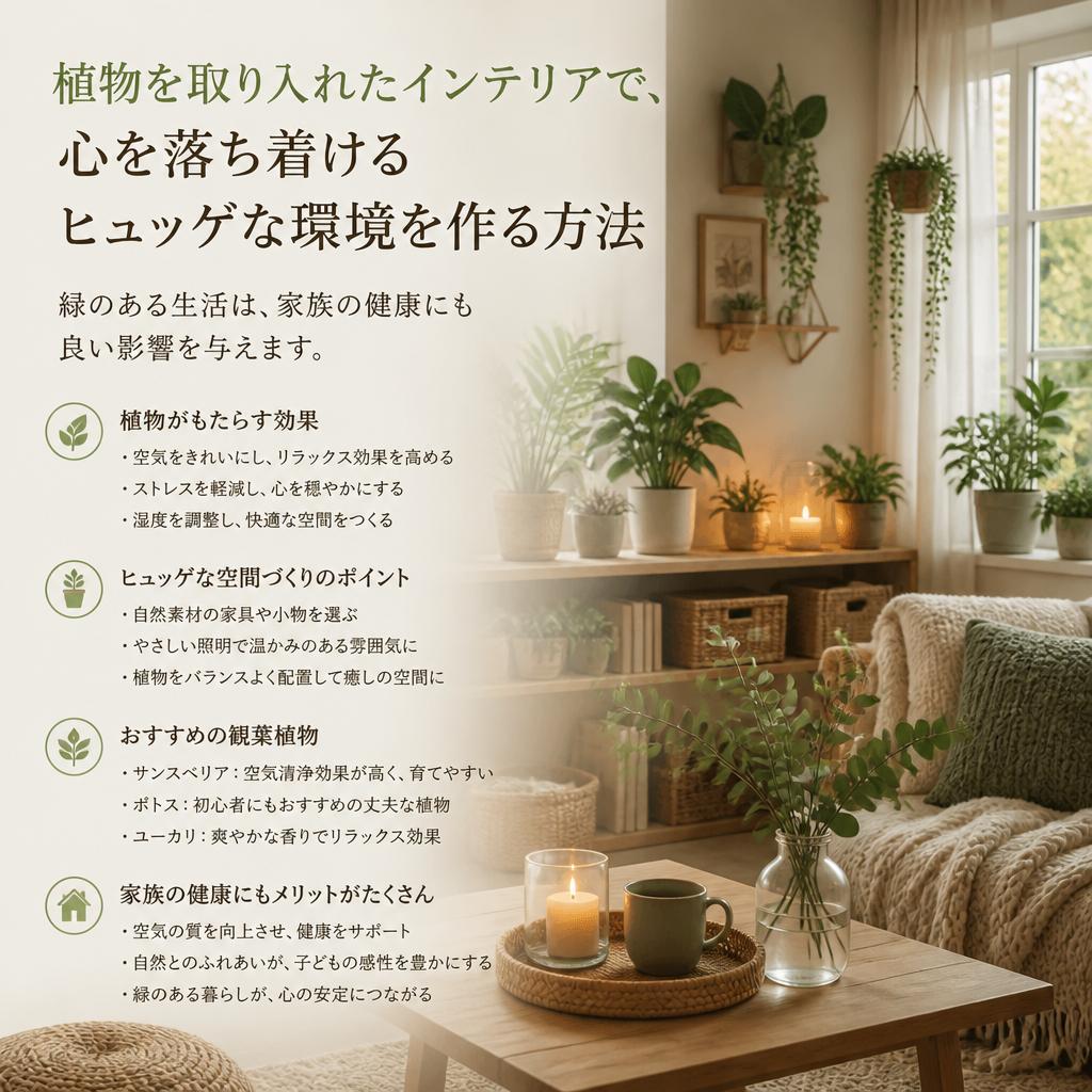 グリーンインテリアで癒しの空間を