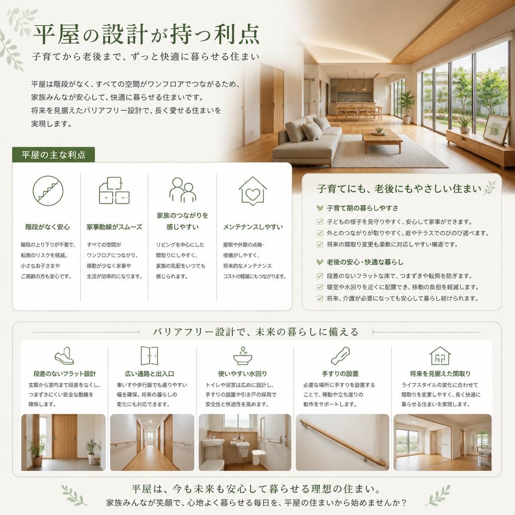 平屋の特長と利便性