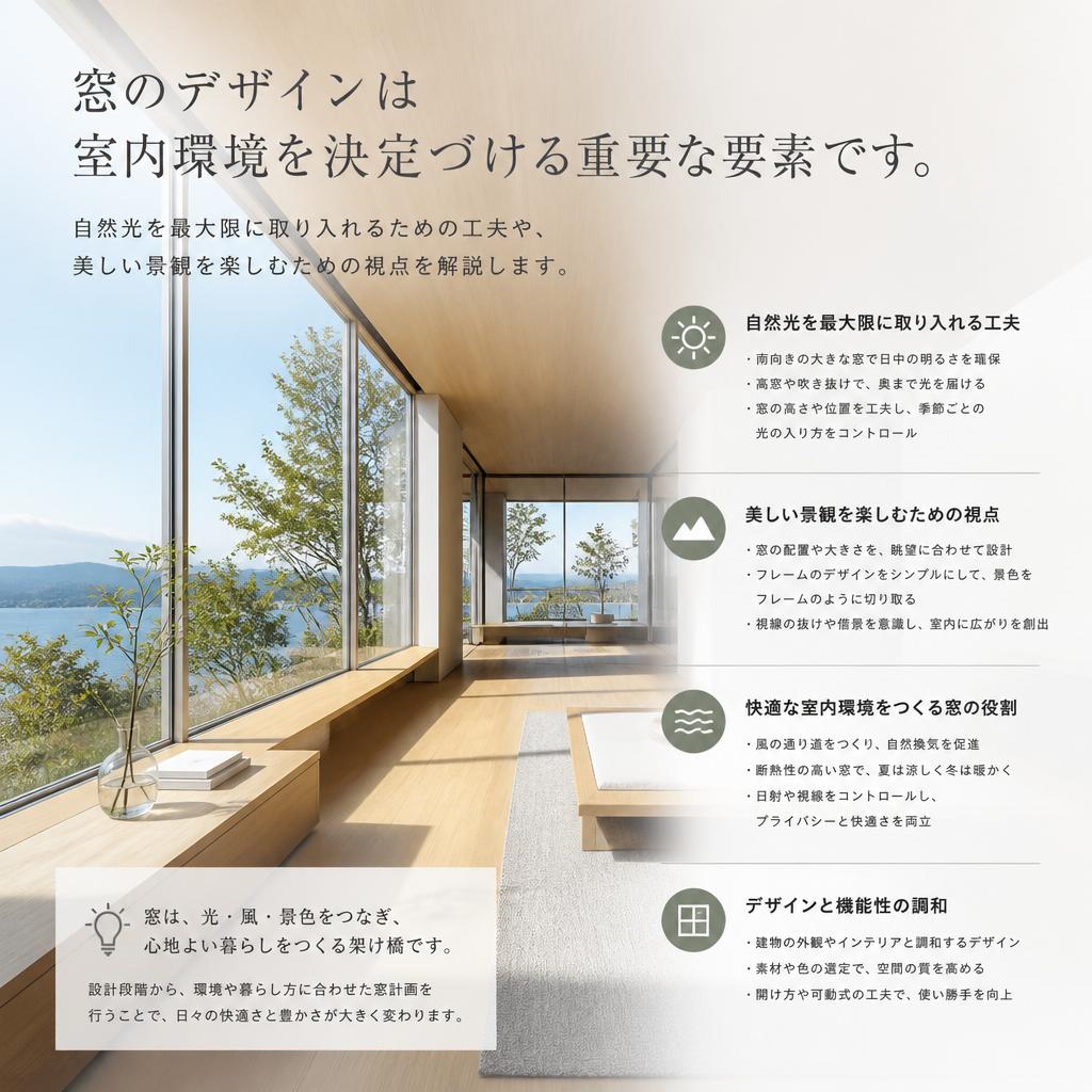3. 窓のデザイン：光と風を取り入れる工夫