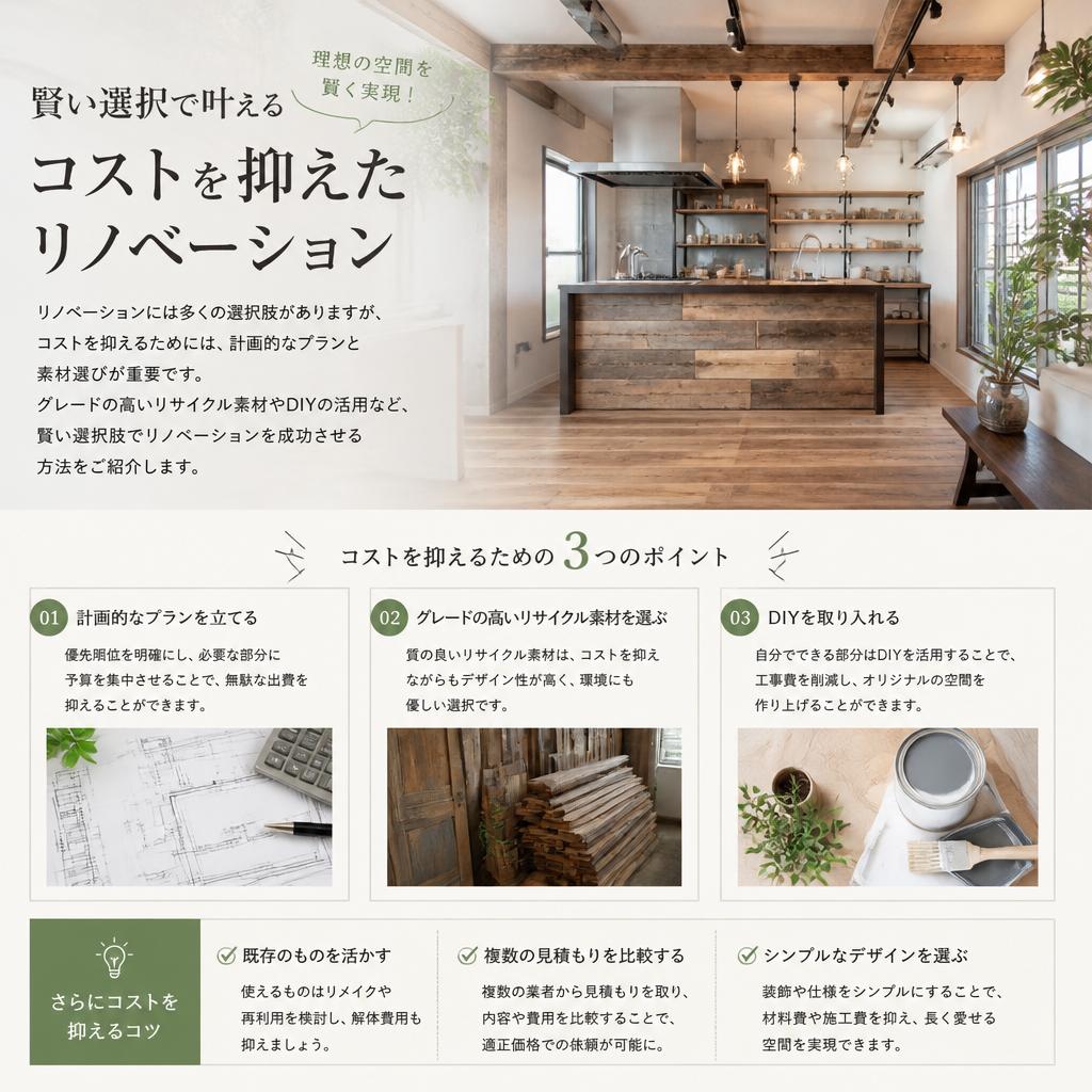 コストを抑えたリノベーションの方法とは？