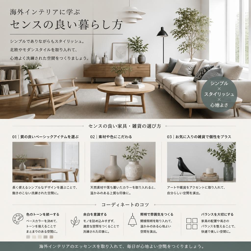 海外インテリアのセンスを取り入れるには？